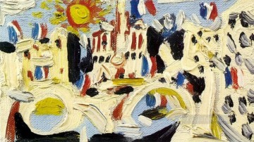 Vue de Notre Dame de Paris 2 1945 Cubist Oil Paintings